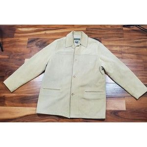 Vintage Banana Republic Heavy Duty Tan Suede Leather Button Jacket men’s Large